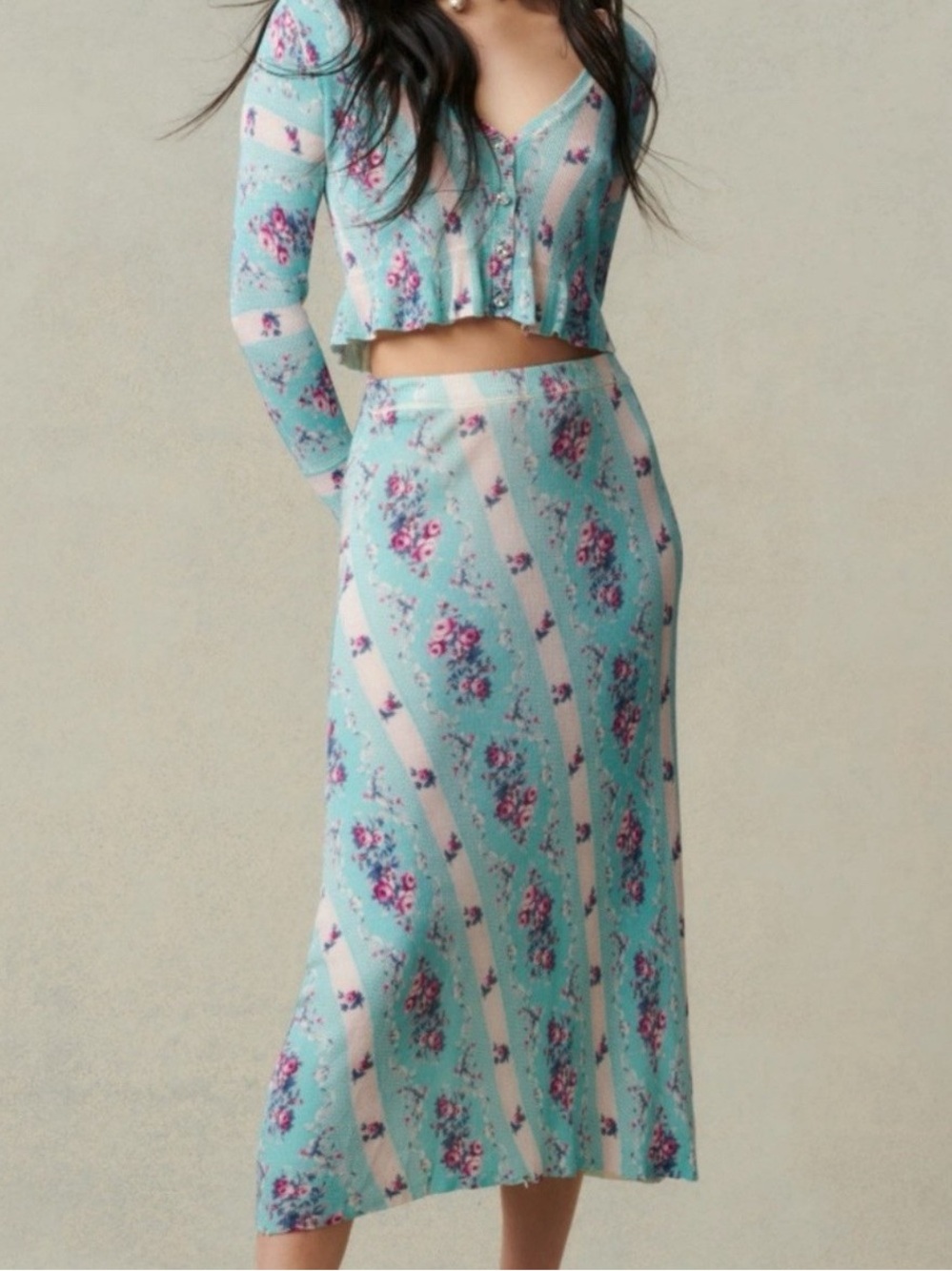 NWT LoveShackFancy Odylene Midi Skirt